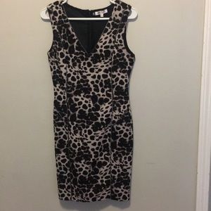 Jennifer Lopez Leopard Print V-Neck Dress